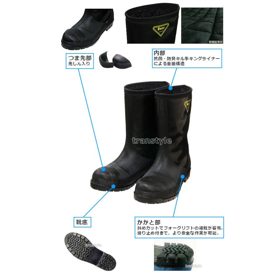 SIBATA SHIBATA 冷蔵冷凍庫長靴 安全靴 -40度 NR041 ブラック 防寒