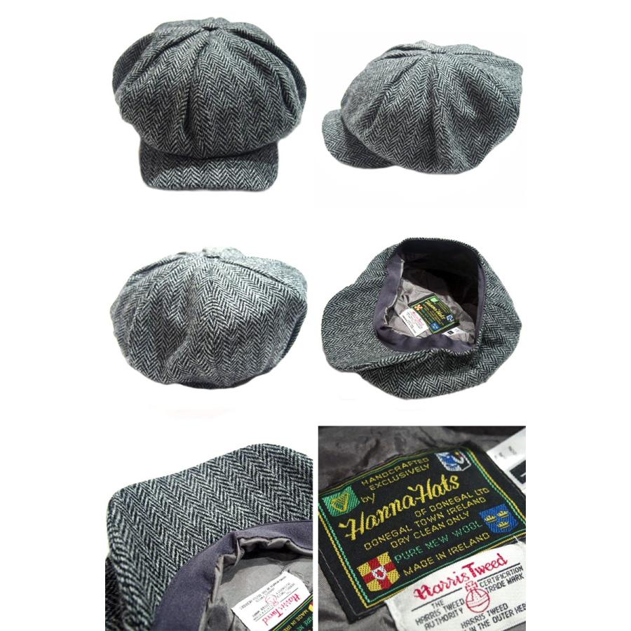HANNA HAT（ハンナハット）/HARRIS TWEED HERRINGBONE 8PANEL HUNTING