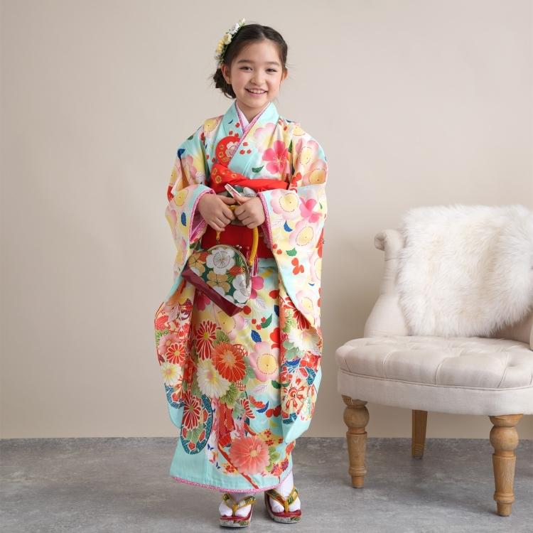 レンタル 七五三 着物 7歳 セット 乙葉 古典柄 レトロ アンティーク系