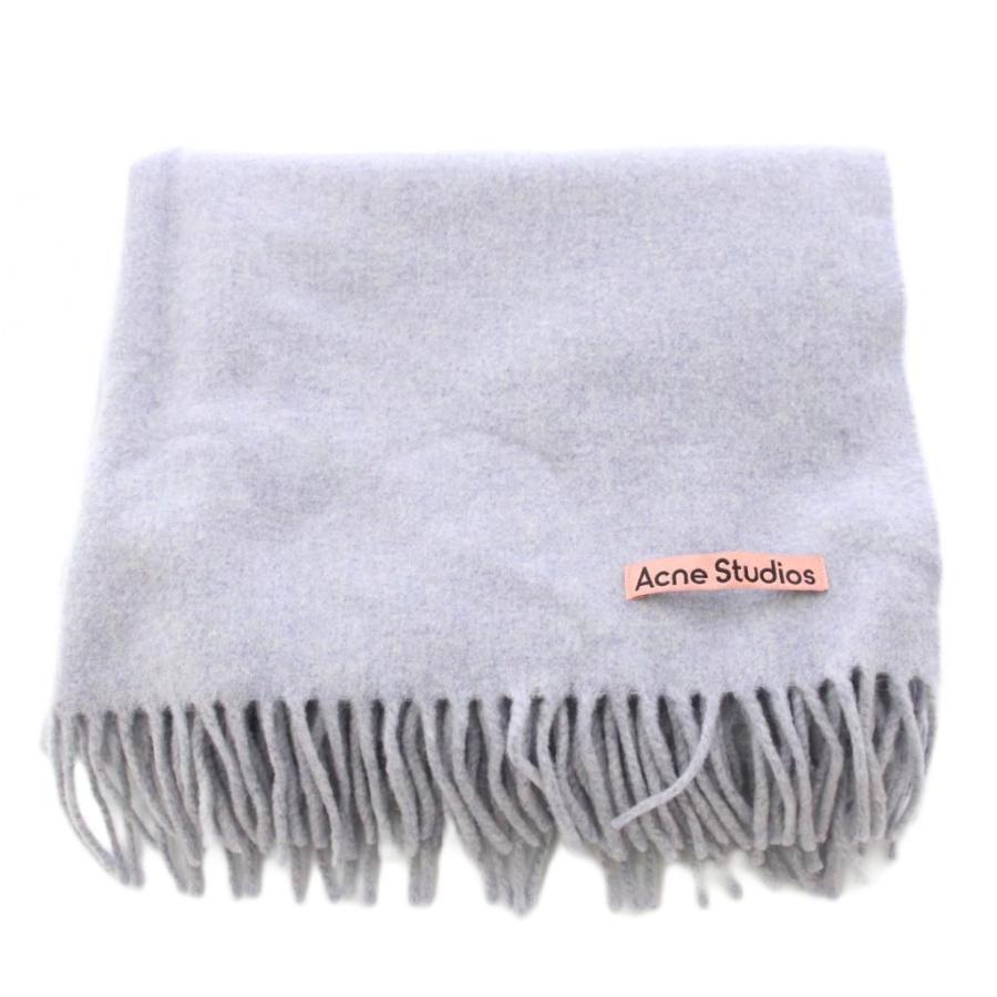 アクネ ストゥディオズ Acne Studios マフラー フリンジ ロゴ 水色