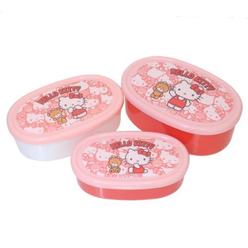タッパーウェア ハローキティ シンプルボックス 3個セット ピンク