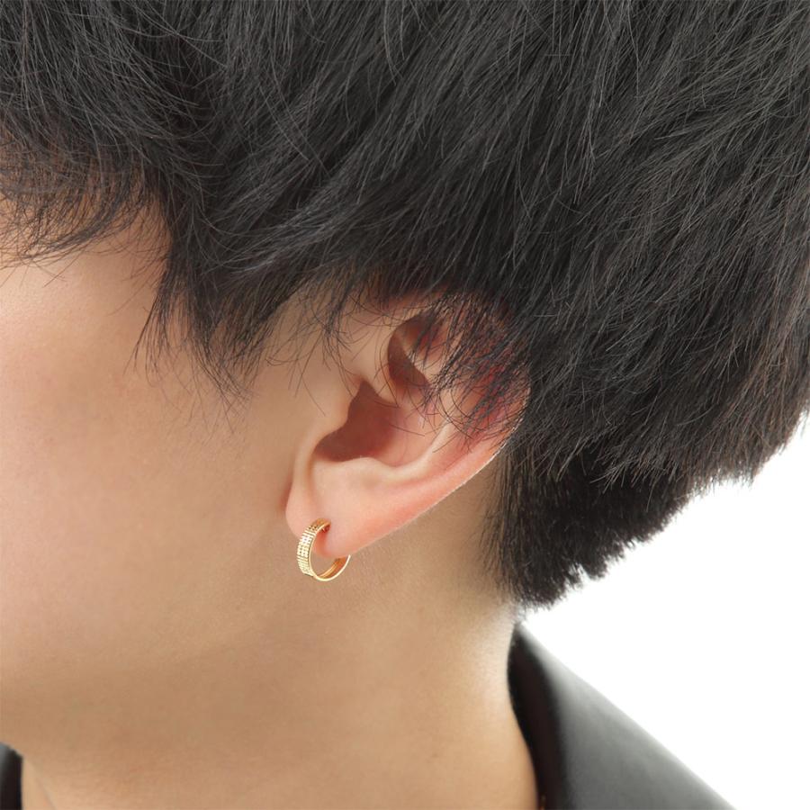 18金 メンズ ピアス K18 イエローゴールド ダイヤモンドカット