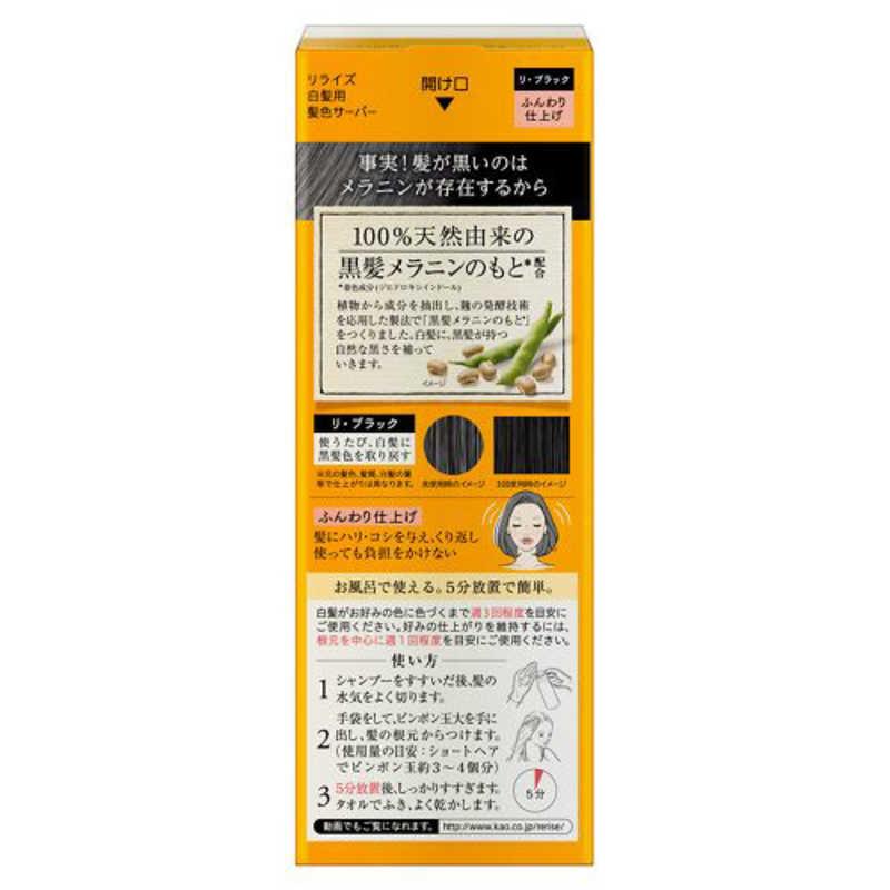 花王 リライズ 白髪染め リ・ブラック 自然な黒さ ふんわり仕上げ 男女