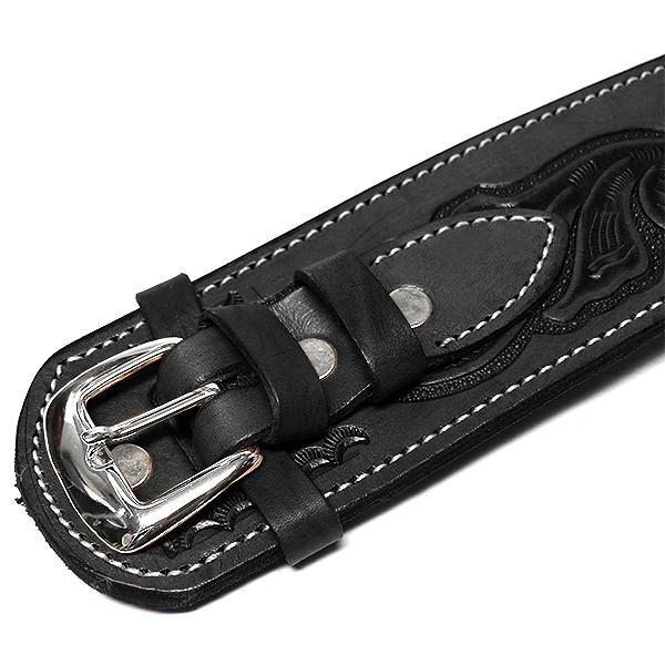 カービングレザーガンベルト 45口径用 (ブラック) GB-45BLK 34-42