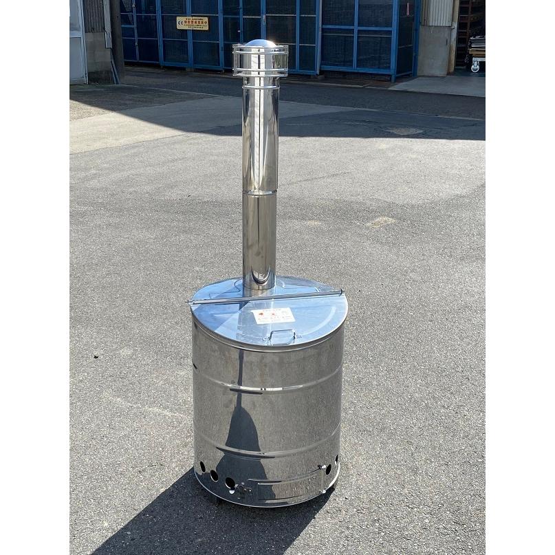 焼却炉 家庭用 ドラム缶 80型 三和式 ステンレス製 SANWA 落ち葉 ごみ