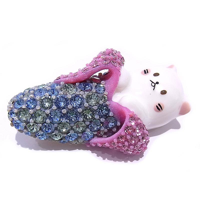 GUCCI（グッチ） ヘアクリップ ばなにゃコラボ クリスタル ヘアピン 髪