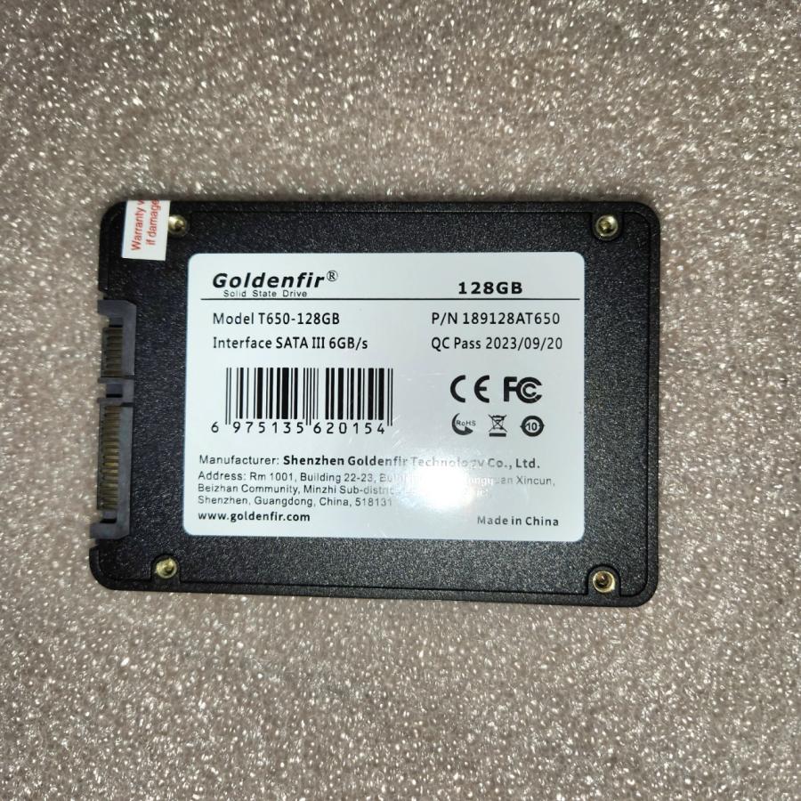 Goldenfir 2.5インチSSD ブラック SATA3対応 128GB 内蔵ストレージ