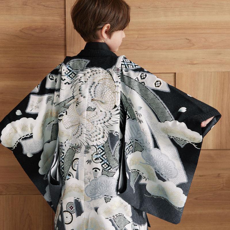 七五三 着物 レンタル 753 5歳 男の子 華徒然 ブランド着物 黒熨斗束