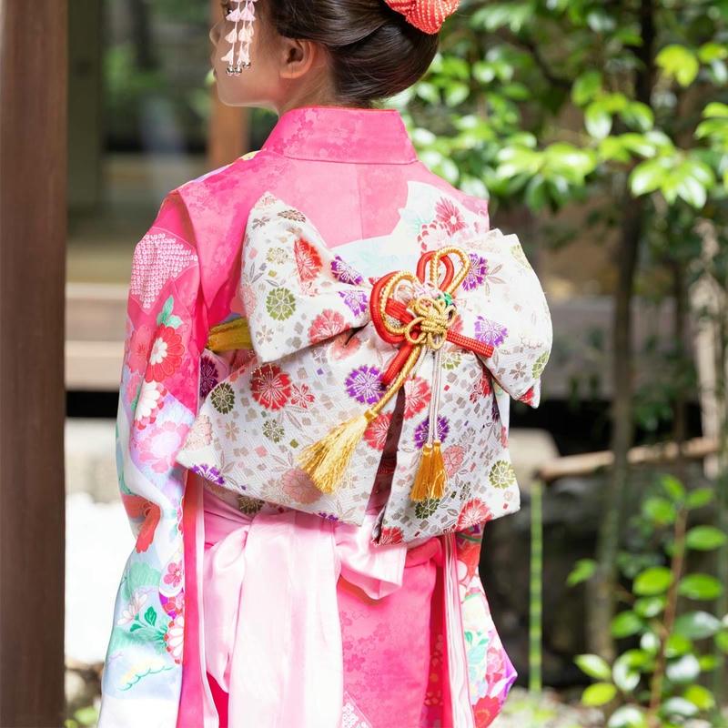 七五三 7歳着物 レンタル フルセット ピンク 花熨斗目☆ 女の子 七歳