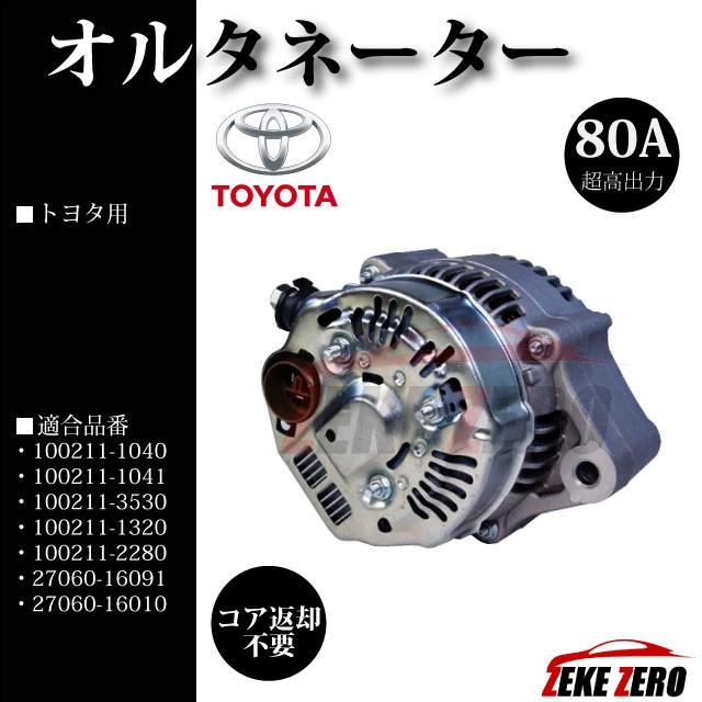 オルタネーター/ダイナモ 超高出力80A版 リビルト品 100211-1040