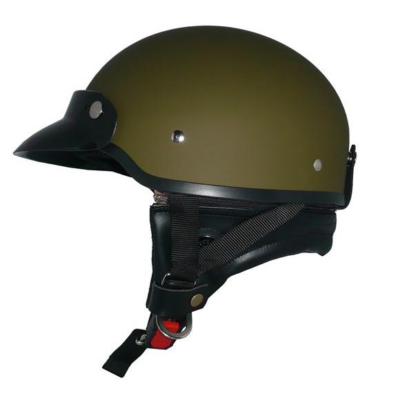 ザワキタ ZK-600 バイザー付きハーフジェット(マットオリーブグリーン