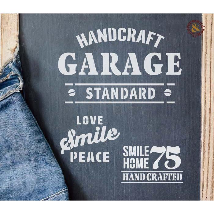 ステンシルシート ガレージスマイル 「75・GARAGE・ SMILE 3種セット