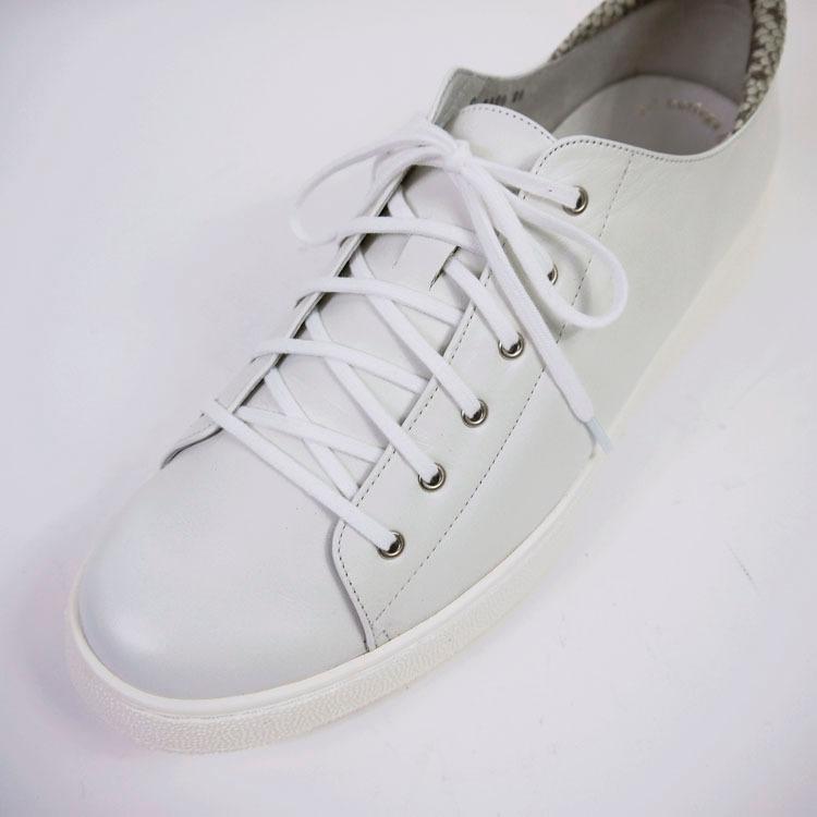 メンズレースアップスニーカー レザースニーカー 白 ホワイト オフ