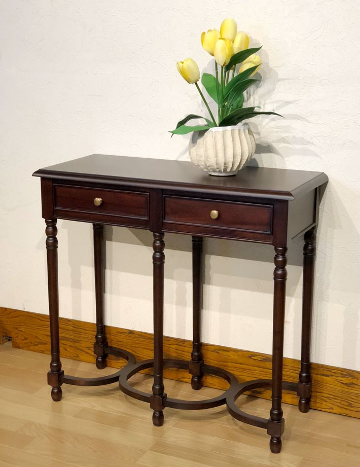 コンソールテーブル 電話台 木製 マホガニー 花台 クラシック