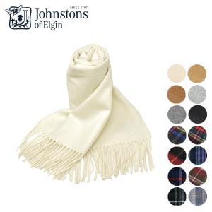 ジョンストンズ マフラー・ストール JOHNSTONS カシミヤ チェック 無地