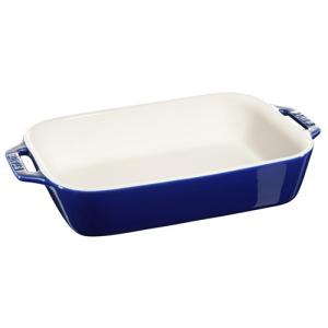Staub（ストウブ） レクタンギュラーディッシュ 20×16cm/1.1L ブルー