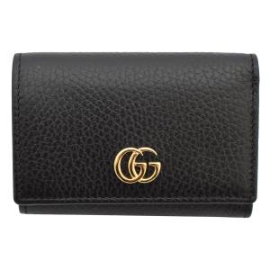 GUCCI（グッチ） 三つ折り財布 レディース GGマーモント ブラック