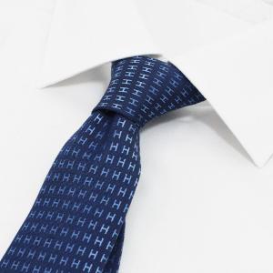 HERMES（エルメス） ネクタイ H織りタイ 7cm シルク バイカラー タラサ