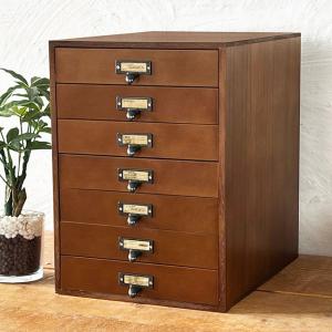 書類ケースA4 引き出し収納 木製 レターケース アンティーク 7段