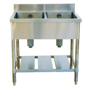 二槽シンクW800×D600×H800+100mm【東京圏限定】A2-800業務用 : 遠信