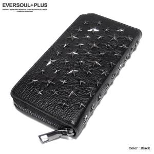 財布 長財布 男性用 メンズ スタッズ トゲトゲ ブラック 黒 ビジュアル