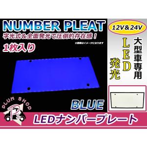 24V対応 大型車OK LED字光式ナンバープレート 青 ブルー LEDナンバー 2