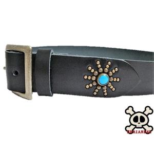 栃木レザー エンドオンリー スタッズベルト 黒 ブラックスポッツ