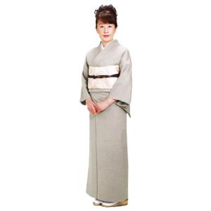 色無地 レンタル 袷 10月〜5月向け 一ツ紋 ブルーグレー色 着物 入学式