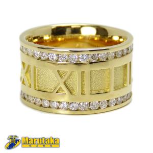 K18 ダイヤモンド リング】13号 18金イエローゴールド テーパード