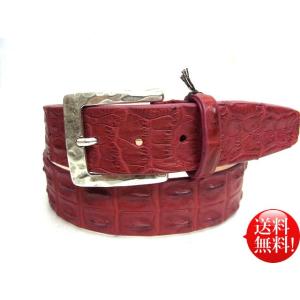 イタリア製 クロコダイル 背ワニ ベルト(40mm幅) ネイビー NAVY 紺