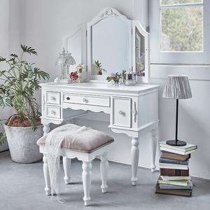HAGiHARA（萩原） ドレッサーセット 三面鏡 スツール付 姫系