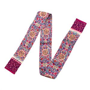 ルイヴィトン □ バンドー リボンスカーフ パープルピンク系 シルク