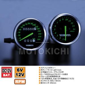 SP武川 タケガワ 05-05-0090 スピードメーター ブラック＆グリーン 旧