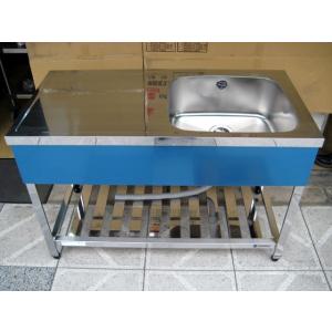 新品 [組立式] 業務用 水切り付 1槽シンク（流し台） W900xD600xH800mm