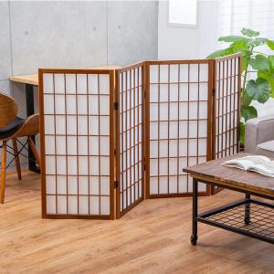匠木工 障子スクリーン ロータイプ4連 和風衝立 折りたたみ衝立