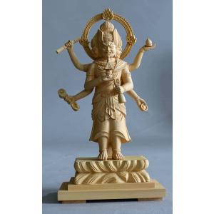 三宝荒神像 高さ28cm 柘植製 木彫り 仏像 : 仏像と縁起物の専門店 龍祥