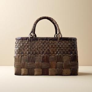 胡桃皮かごバッグ くるみかごバッグ 手作り 籠バッグ 内布付き 和服