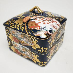 其泉窯 有田焼 春秋文 三段重（小）| 陶器 ミニ 重箱 3段 和食器
