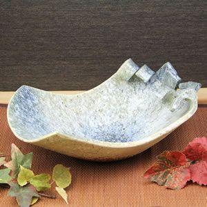 信楽焼 青窯変波彫花器 和風 癒し 壷 つぼ 花瓶 花器 陶器 花入れ