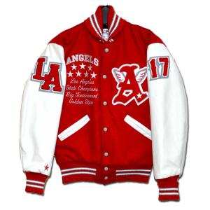 DeLong（デロング） 還暦スタジャン 赤白 SCARLET&WHITE スカーレット