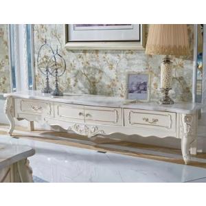 ロココ調 テレビボード 140cm クラック仕上げ テレビ台 ローボード 白