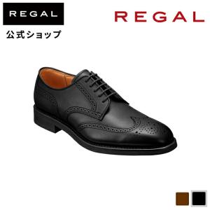 REGAL（リーガル） 公式 REGAL 02DR クォーターブローグ 革底 ブラック
