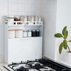 LORAK 隠せる調味料ラック2段 完成品 D50.5×H52.5×W14.5cm 引き出し式