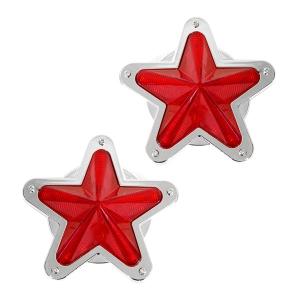 星型 LED サイドマーカー 12V 24V 2個 イエロー 黄色 星マーカーレンズ