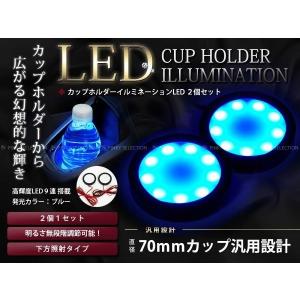 ドリンクホルダー カップホルダーイルミネーション LED 白 2P : teal