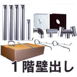 暖テックス 薪ストーブ用 ホーローφ106mm 煙突セット 一階壁出しセット