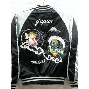 スカジャン 風神雷神 日本製本格刺繍のスカジャン : takafuku1915