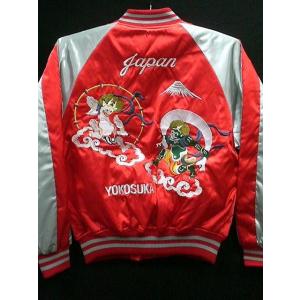 スカジャン 風神雷神 日本製本格刺繍のスカジャン : takafuku1915