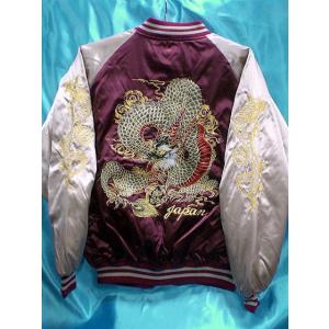 大きいサイズ スカジャン 鷹龍刺繍 日本製本格刺繍のスカジャン5L