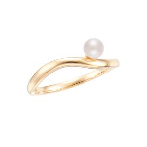 ジュエリーツツミ K10ホワイトゴールド淡水パールリング（6mm